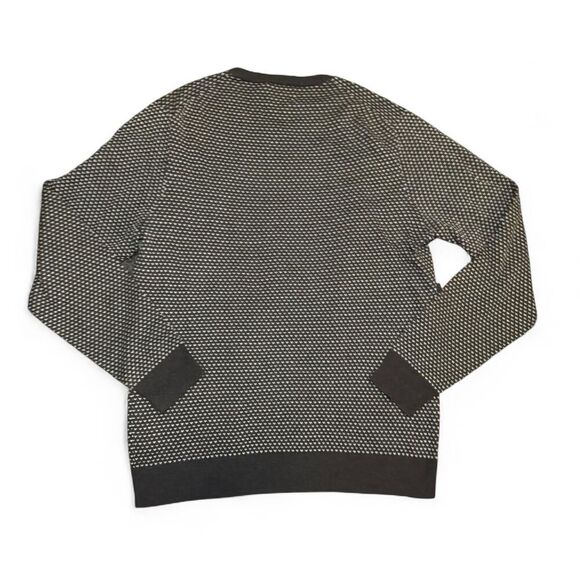 Old Navy Men’s Sweater XL Black White Knit Crewneck Long Sleeve Cotton Blend NWT - Picture 4 of 4